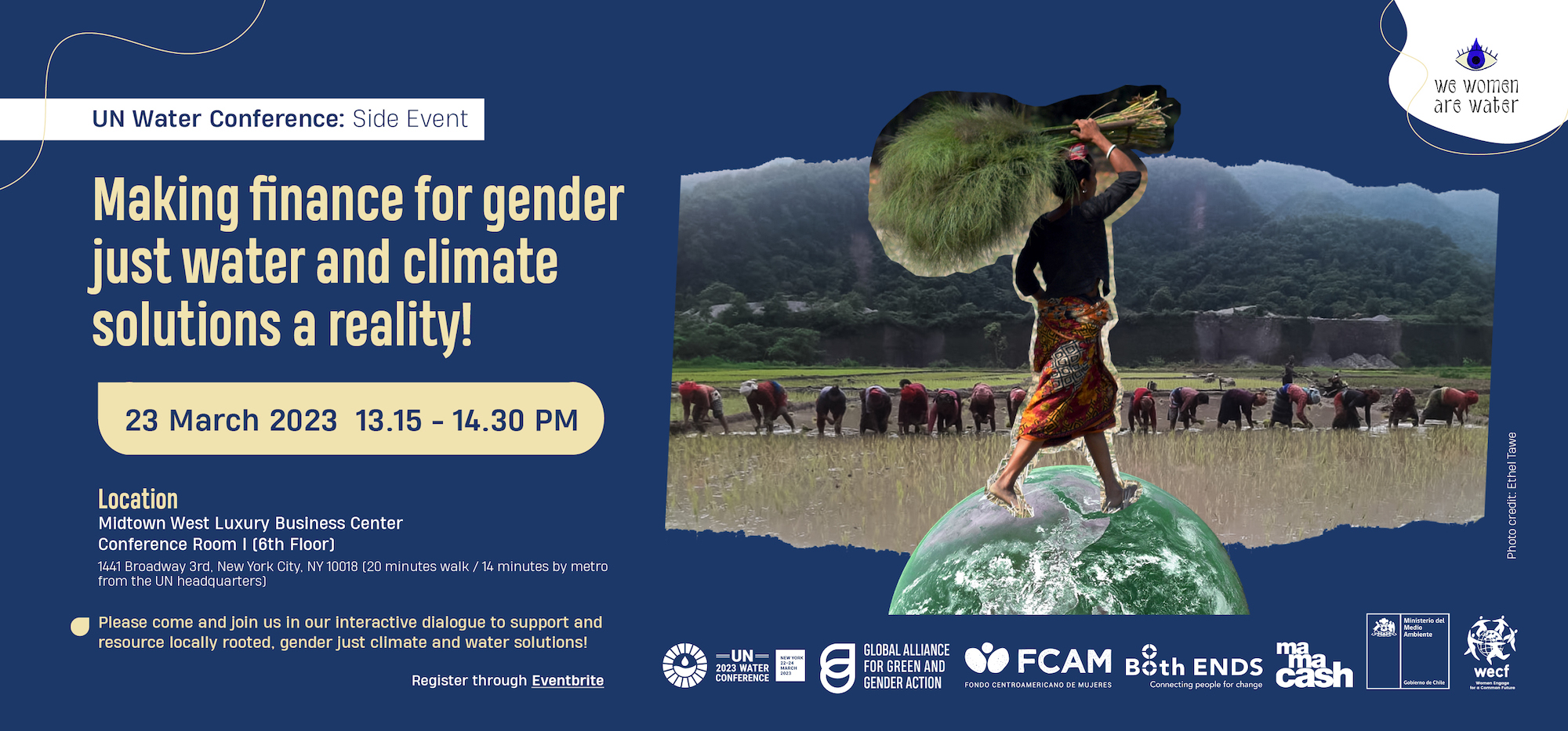 Save the Date: Making finance for gender just water and climate solutions a reality!