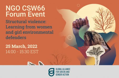 Enregistrement de l’événement du Forum ONG CSW66 | Violence structurelle : apprendre des femmes et des filles défenseures de l’environnement